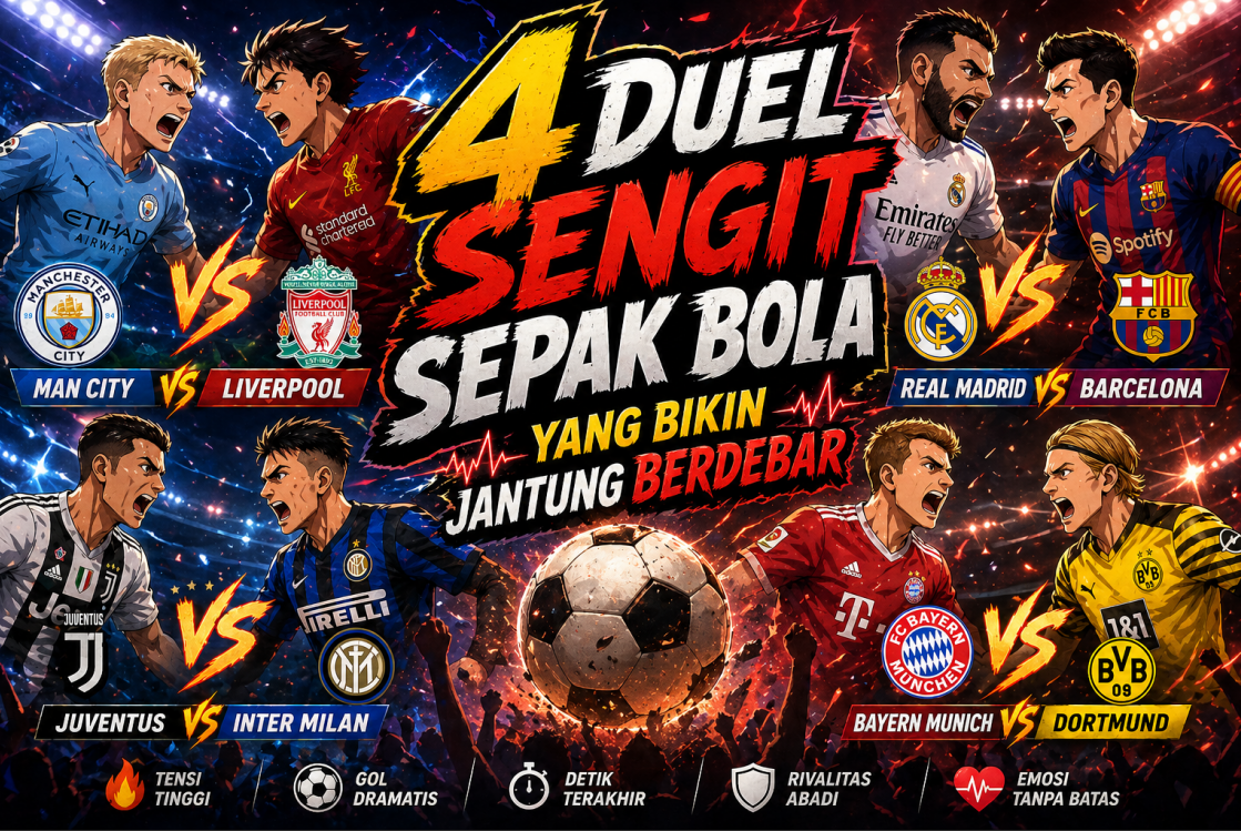 4 Duel Sengit Sepak Bola