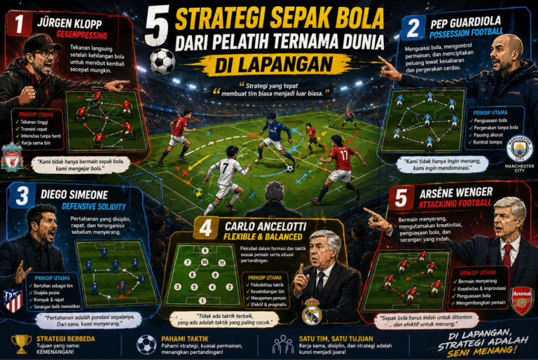 5 Strategi Sepak Bola dari Pelatih
