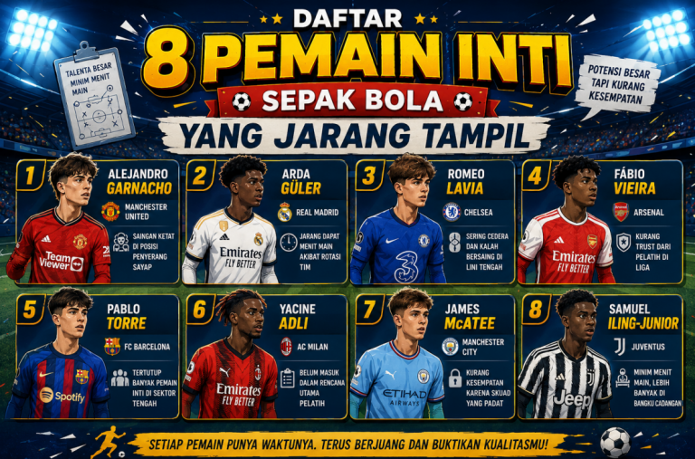 Daftar 8 Pemain Inti Sepak Bola