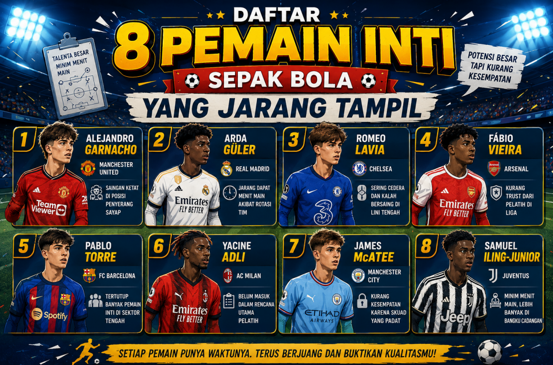 Daftar 8 Pemain Inti Sepak Bola