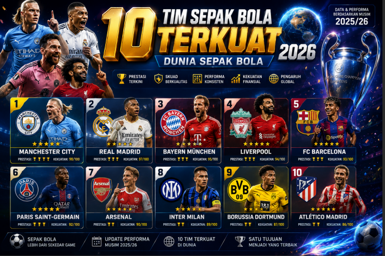 10 Tim Sepak Bola Terkuat